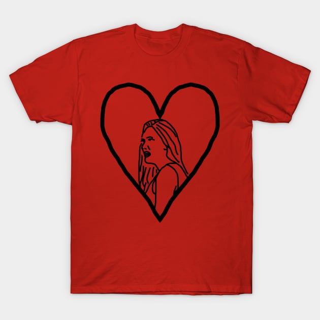 Valentine for the Girlfriend of the Distracted Boyfriend Outline T-Shirt by ellenhenryart